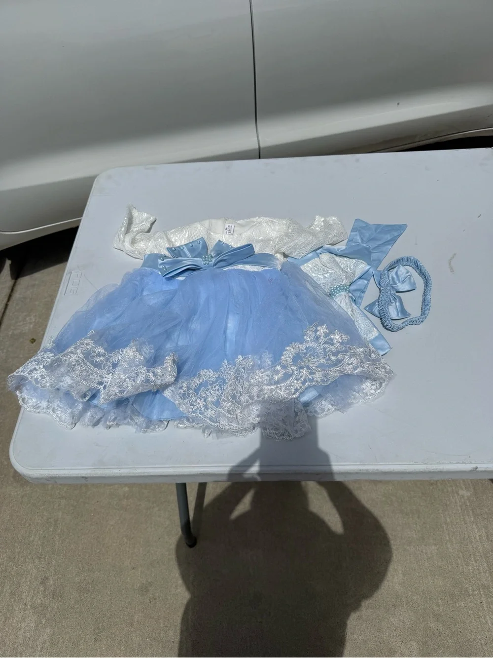 Blue Lace Tulle Princess Dress for Kids - Elegant Costume